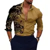 Camisa de Manga Larga de Moda Tendencia Estampado Digital 3D Nueva Primavera y Otoño Transfronteriza Aliexpress Fuente de Fábrica Estilo Coreano Corte Delgado