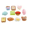 Mini Trompeta Juguete de Comida Huevo Pan Tostada Galleta Hot Dog Cuerda para el Cabello de Niños Pegamento de Crema Accesorios de Resina DIY