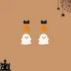 Lindos Aretes de Calabaza Fantasma Pequeña para Mujer Halloween Otoño e Invierno Versátiles Personalizados Nicho Moda Diseño de Aretes