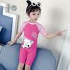 Roupa de banho infantil meninos e meninas manga curta longa terno bonito tamanho infantil fonte termal praia protetor solar roupa de banho