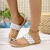 Sandalias de Tanga Planas Estilo Europeo y Americano para Mujer, Nuevas de Verano 2026 con Lunares, Chanclas de Lujo de Moda