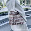 2021 Nuevo Estilo Coreano ins Retro Bolso de Punto con Diamantes Bolso Tote Casual de Lana Bolso de Mano de Moda Bolso Cruzado