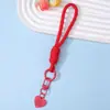 Etiqueta de Corazón Color Caramelo Correa para Teléfono Bolso de Teléfono Creativo Colgante de Cuerda Tejida Fabricante Venta al por Mayor en Stock