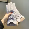 Guantes de Invierno para Mujer Cálidos Lindos Pantalla Táctil Ciclismo Bicicleta Eléctrica A Prueba de Frío Forrados de Felpa Engrosados Resistentes a la Humedad y al Viento Guantes de Algodón