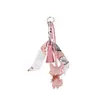 Nuevo Colgante de Gato de Cuero con Borlas Accesorio de Moda para Bolso Llavero de Bufanda de Seda Coreana Colgante para Mochila