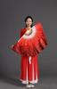 Abanico de Danza Wanjiang Seda Roja Aumentar Largo Cuadrado Danza Clásica Abanico de Seda Jiuer Accesorios de Actuación