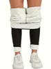 Leggings Gruesos de Cintura Alta Forrados de Polar para Mujer, Pantalones Ajustados Elásticos Calientes de Invierno, Pantalones de Algodón Ajustados que Favorecen la Figura