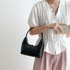 Bolso Pequeño Estilo Francés Verano Transfronterizo Cremallera PU Bolso de Hombro para Debajo del Brazo para Mujer Nicho Simple Moda Bolso de Mano de Media Luna
