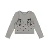 Top de Niña Amybaby Otoño 2024 Nuevo Falso de Dos Piezas Color Sólido Joker Puntada de Lazo Camisa Base