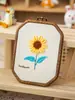 Bolsa de material para bordado DIY, aula de pastor de ovelhas, bordado DIY, ventilador redondo manual, material, flores, pegar, passatempo caseiro, iniciantes