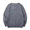 Marca retro de moda estilo japonés Rumeng, suéter de punto falso de dos piezas con cuello en V, unisex, corte holgado, colección de otoño, top de punto casual para parejas