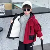Chaqueta con forro polar para niños, parka infantil, nuevo estilo otoño e invierno 2026, cortavientos e impermeable, abrigo de algodón engrosado para niños en invierno