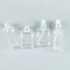 Botella Cuadrada Octagonal de 80 ml Hombro Redondo Transparente Botella Cuadrada Gruesa Marrón Tapa de Aluminio con Tapón Interior Cabezal Pulverizador de Aluminio Niebla Fina
