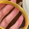 Loja de Ouro Mesmo Estilo Sutra do Coração Lótus Pulseira Ouro de Areia Imitação Ouro Puro Sólido Ouro Antigo Ouro de Herança Pulseira de Ouro Fashionável Versátil