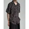 Camisa Floral de Manga Corta con Cuello Cubano Nicho Vintage para Parejas Masculinas Camisa de Playa Holgada Retro Vintage