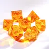 Conjunto de Dados de Jogo de Tabuleiro Dungeons and Dragons de 7 Peças, Conjunto de Dados de Cristal Rpg Dnd Laranja