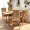Fundas de silla navideñas para uso doméstico de fabricante transfronterizo, fundas de silla de comedor a prueba de polvo con estampados europeos y americanos, decoración de ambiente festivo Fundas de silla navideñas