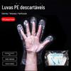 Luvas descartáveis pe atacado lagostim pizza grau alimentício tpe filme plástico luvas transparentes uma geração de cabelo