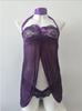 Suministro Transfronterizo Exportación Europea y Americana Halter de Malla Multicolor para Mujer Sexy Camisón Transparente Talla Grande Pijama Escotado