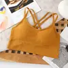 Top de tubo con tiras cruzadas de moda transfronterizo, espalda descubierta, para mujer, con almohadilla en el pecho, chaleco deportivo, lencería