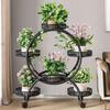 Estante para Flores Sala de Estar de Piso Removible con Ruedas Estante para Macetas de Pothos Hierro Multicapa Balcón Estante para Flores Hogar de Piso