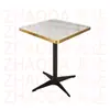 Mesa Cuadrada de Color Nogal para Uso Doméstico, Mesa de Comedor para Uso Comercial, Mesa de Comedor de Madera Maciza para Restaurantes, Mesa de Comedor de Pizarra para Restaurantes de Comida Rápida