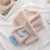 Cachecol de Pelo de Coelho Rex Estilo Japonês de Inverno Fofo Feio Fofo Versátil Cor Sólida Cruzado Pelúcia Quente para Pescoço para Estudantes e Meninas