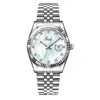 Reloj de Mujer con un Diseño Simple Estilo Ins, Correa de Acero, Movimiento de Cuarzo a la Moda, Función de Calendario, Sensación de Alta Gama, Versátil para el Trayecto Diario