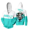 2023 transfronteiriço novo Riman Chuyin futuro cosplay 3D impressão digital moletom com capuz zíper pullover