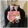 Bolsa de Mão de Luxo e Elegante para Mulheres, Nova Moda Primavera 2026 Bolsa Kelly Platina, Bolsa Transversal Simples e Versátil