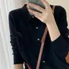 Cárdigan de Punto con Cuello Lapel, Manga Larga, Estilo Nuevo, Bolsillo, para Mujer, Transfronterizo, Color Sólido, Versátil, Base de Imitación Lana, Camisa de Otoño