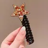 Goma para el Cabello de Niña con Pedrería Estrella de Celebridad de Internet Banda para el Cabello de Cable de Teléfono Cuerda para el Cabello que No Daña Accesorio para el Cabello de Estrella de Cinco Puntas para Niña Tocado para Niñas