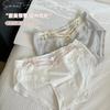 Calcinha Xadrez com Renda nas Bordas ~ Pequena Surpresa Novo Tipo Roupa Íntima Feminina 100% Algodão Roupa Íntima Sexy de Renda 100% Algodão para Mulheres