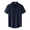 Camiseta sin costuras de fibra de bambú con sensación de hielo 40D 185G, ropa de trabajo transpirable y cómoda, camisa cultural unisex con cuello