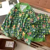 Pijama de oso con ribete de encaje para mujer, nuevo estilo primavera y otoño, algodón puro, lindo y dulce, cárdigan de manga larga y pantalón largo, ropa para casa