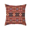 Funda de almohada estilo étnico transfronteriza 2026 con estampado a rayas en tela de piel de melocotón para sofá del hogar, funda de cojín vintage para sala de estar