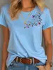 Aliexpress Transfronterizo Jit Venta al por Mayor 2026 Nueva Camiseta Casual de Moda Floral Colorida 2D Cuello Redondo Manga Corta Algodón Puro