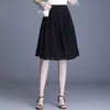 Falda de Gasa para Mujer Falda Corta Verano Nueva Cintura Alta Falda de Línea A talla extra Falda de Paraguas Negro Caída Falda Larga con Vuelo Media Falda