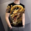 Nuevas Camisetas Casuales de Manga Corta Estampadas para Hombre Verano 2025 Año del Dragón Populares Personalizadas Estampadas en 3D Versátiles para Hombre