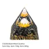 Pirâmide de Bola de Cristal Natural 5/6/8cm Ornamento de Mesa Chakra Cascalho Colorido Pirâmide de Resina Epóxi