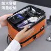 Neceser de viaje para hombre de negocios con diseño de compartimento de doble capa, organizador de gran capacidad para cosméticos y artículos de tocador