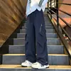 Calças funcionais com forro de fleece e espessadas para homens, outono e inverno, à prova de vento e à prova d'água, largas, plus size, casuais, calças masculinas