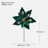 Producto Caliente Transfronterizo Flor de Navidad Artificial de Terciopelo con Lentejuelas Decoración de Árbol de Navidad Guirnalda Accesorios