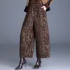 Modernos bombachos de jacquard de corte holgado, adelgazantes y favorecedores para mujer, nueva colección otoño/invierno 2026, estilo coreano, cintura elástica, casual, estilosos y de longitud corta