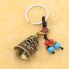 Llavero accesorios de joyería tradicionales de cobre auténtico cinco emperador dinero campana de latón grifo campanilla de viento colgante hecho a mano retro tres leones