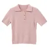 Suéter para Mujer Neihe Estilo Old Money Tejido de Punto Trenzado Cuello Polo Manga Corta Modelo Nuevo Otoño 2026 260215