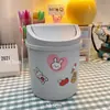 Papelera de escritorio, mini, femenina, con tapa, para oficinas pequeñas y uso doméstico, caja de almacenamiento de estilo nórdico simple, mueble de hogar