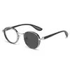 2026 Nuevas Gafas Redondas Vintage Fotocromáticas para Miopía para Mujer, Protección Ocular contra Luz Azul, Gafas Planas de Lujo Ligero de Gama Alta para Viajes de Negocios para Hombre