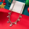 Collar de Joyería Navideña Transfronteriza Europeo y Americano Copo de Nieve Alce Muñeco de Nieve Árbol de Navidad Collar con Múltiples Colgantes Joyería para Mujeres