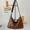 Bolsa de Ombro PU Macia Feminina 2023 Outono e Inverno Nova Versátil Bolsa Feminina Simples Retrô Elegante Bolsa Feminina Bolsa Transversal Estilo Coreano